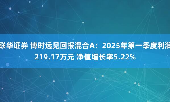 联华证券 博时远见回报混合A：2025年第一季度利润219.17万元 净值增长率5.22%